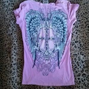 Vocal pink v neck
