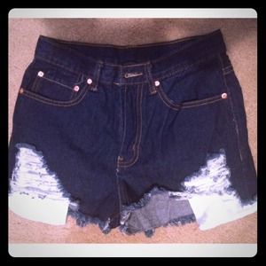 New destroyed denim shorts