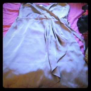 Brown ruffle sleeve cocktail dress