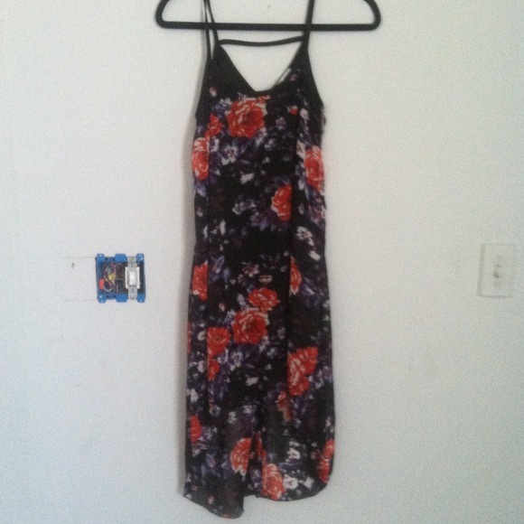 NTW Black Floral Flowy Summer Dress High Low - Picture 1 of 3