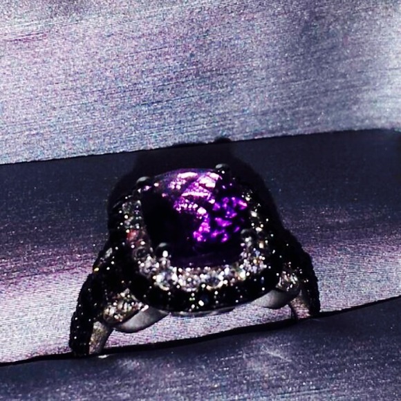 Amethyst & sapphire Ring 925 size 5.5 - Picture 3 of 3