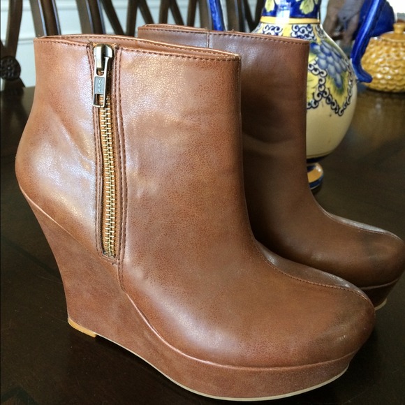 Brown Wedge Booties Size 6 ❌RESERVED❌