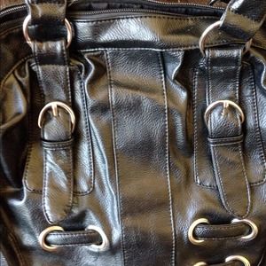 Black faux Leather Handbag