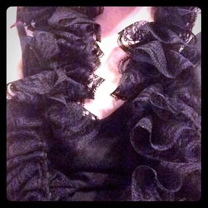 Crocheted lacy scarf