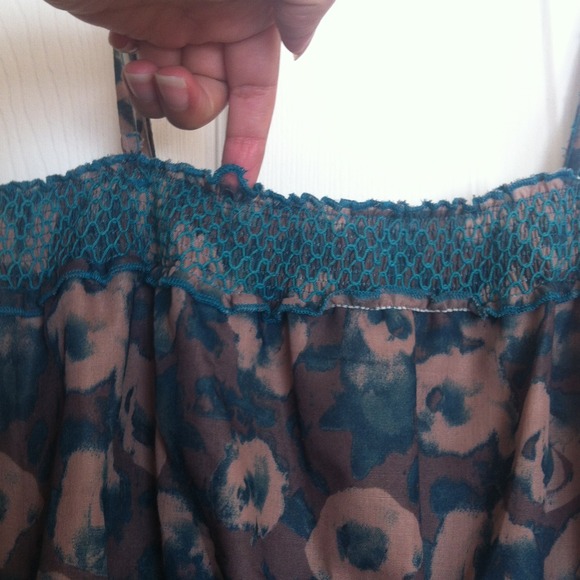 Print Dress green abstract flower design Large - Picture 4 of 4