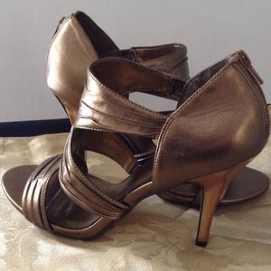 Bronze Open-Toe 4"  Pumps