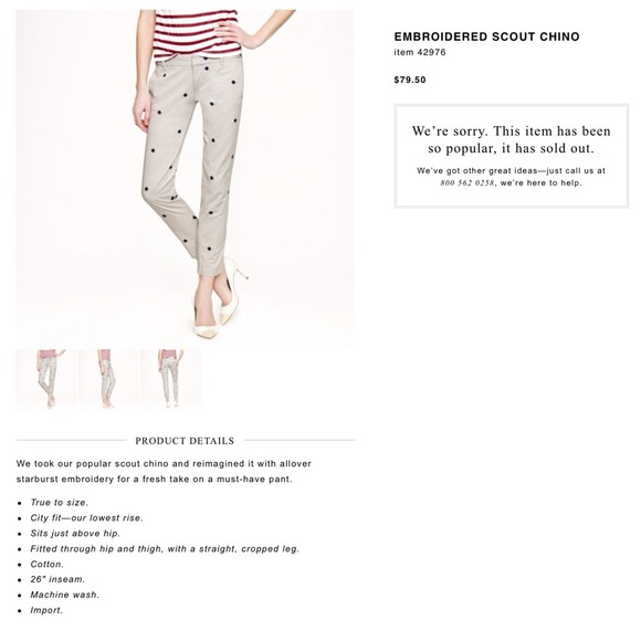 ✨Sale!✨J. Crew Embroidered Scout Chino - Picture 4 of 4