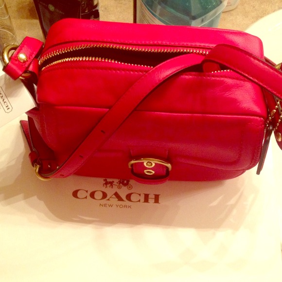 Coach red leather bag