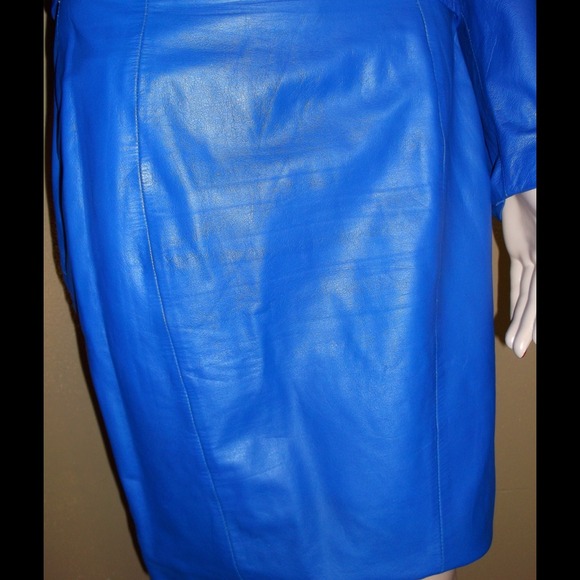 Blue Leather Skirt - Picture 1 of 1