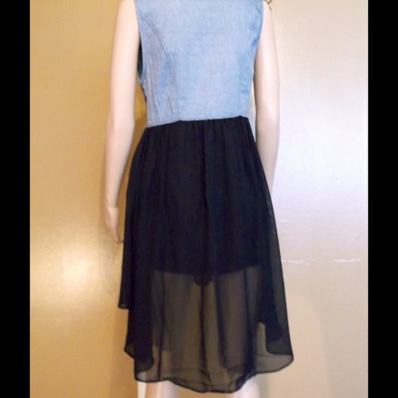 Denim/Black Shear Dress - Picture 2 of 3