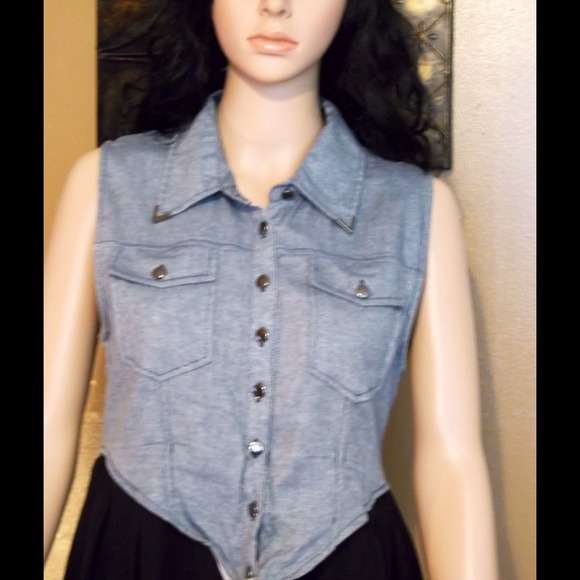 Denim/Black Shear Dress - Picture 3 of 3