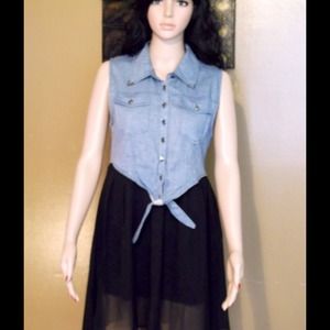 Denim/Black Shear Dress