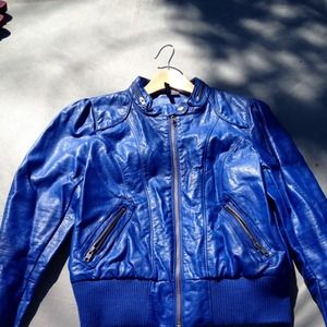 Divided by H&M Blue Pleather Jacket