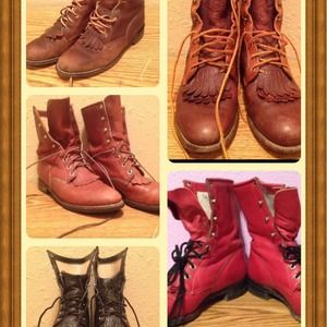 Five Pairs Justin Lace Up Ropers 7.5 B Ladies