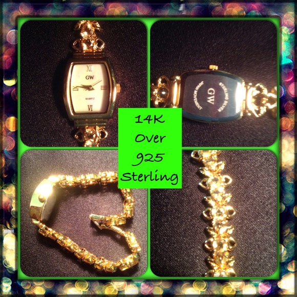 Silver and Citrine 14k Gold Plated watch