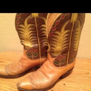 Vintage Ladies Tony Lama Cowboy Boots Size 10