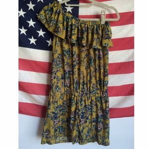 NEW Nasty Gal Ruffle One-Shoulder Floral Romper