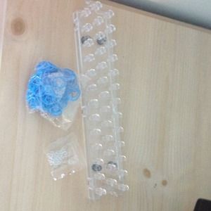 Loom, S Clips, and blue rubberbands.