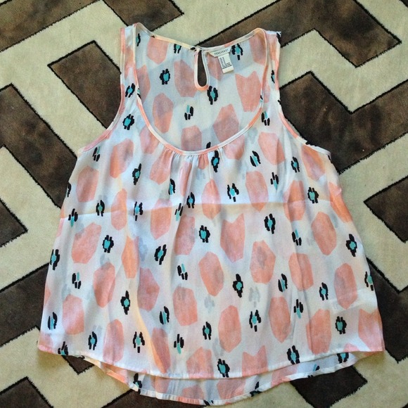 Hi lo ikat print tank