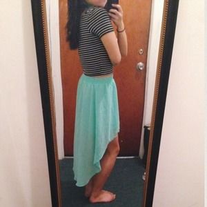 Hi-low mint skirt