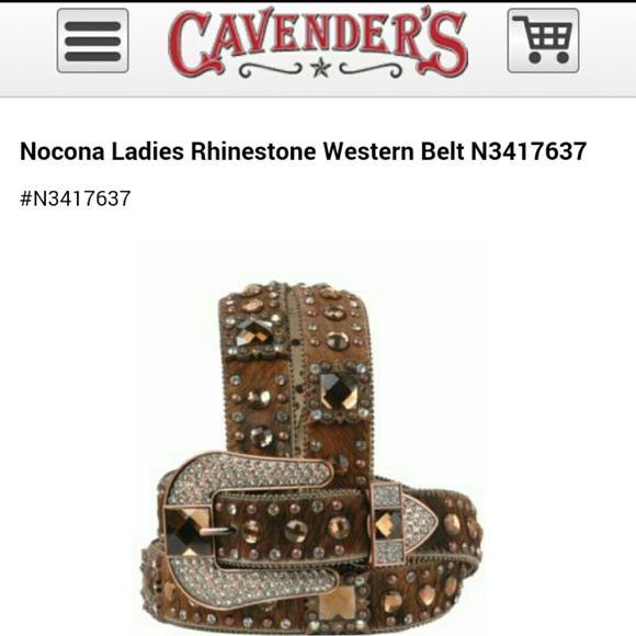 Cowhide rhinestone belt