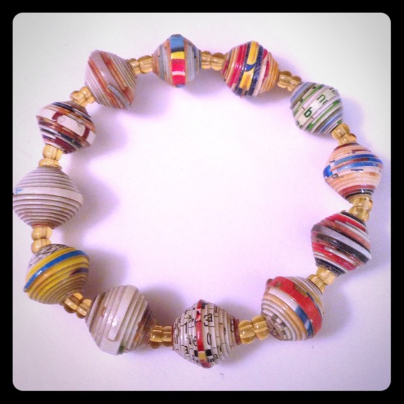 Handmade Magazine Wrapped Bracelet