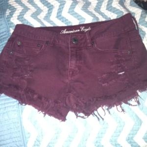 Burgundy American eagle shorts