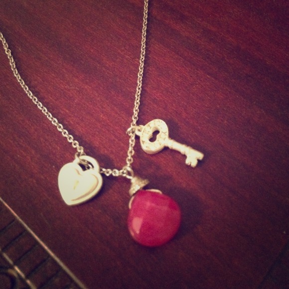 New Silver Necklace with Locket and Key Charms - Picture 1 of 2