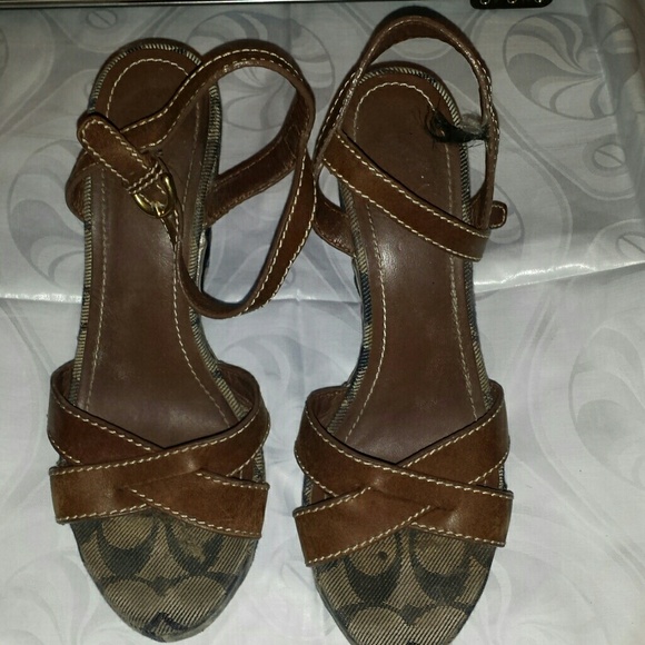 Coach Wedge Sandals Sz. 6 - Picture 1 of 4