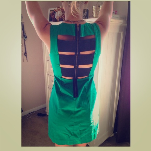 SOLD! Strappy back green dress