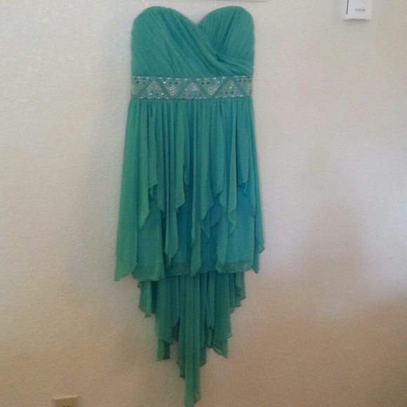 High low green dress