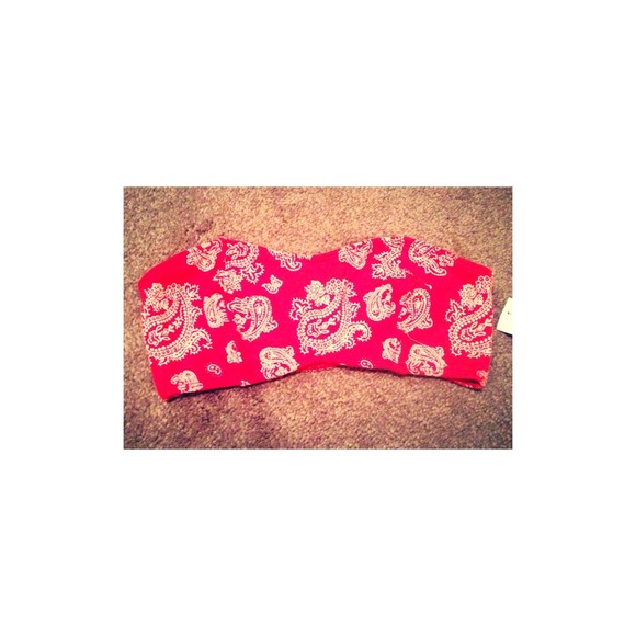 Red Bandana Bandeau Top