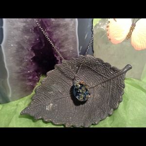 Necklace Semi -precious iron pyrites jewelry