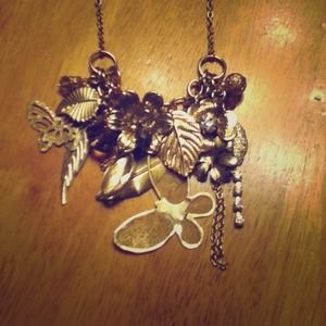 A golden necklace with unique charms!:)