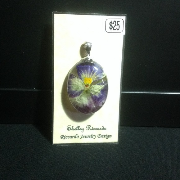 Pressed Pansy Pendant
