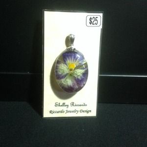 Pressed Pansy Pendant