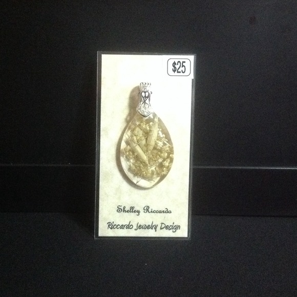 Dried Baby's Breath & Wheat Pendant