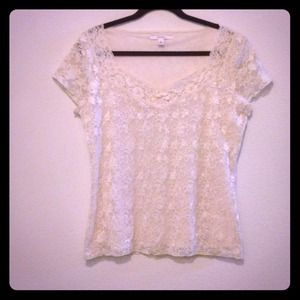 Merona Lace Short Sleeve Shirt-Size XL