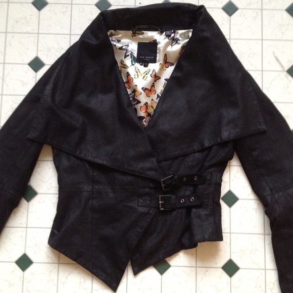 Ted Baker Buttery Soft Leather Jacket with Butterfly lining