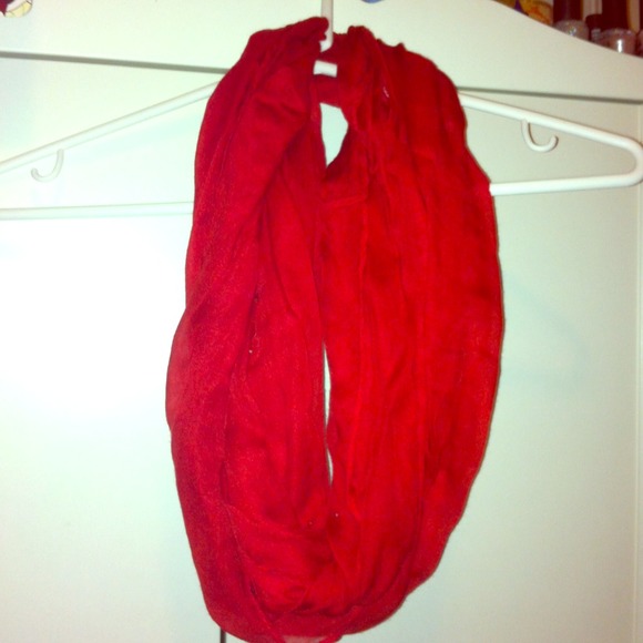Soft Red Infinity Scarf