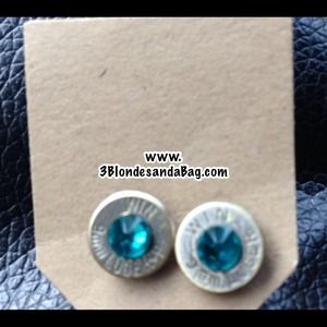 9mm Nickel Plated Brass Bullet Earrings