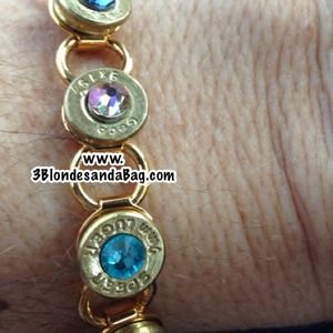 Gold-plated bracelet w/ 9mm brass & Crystals