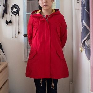 Bright Red Raincoat