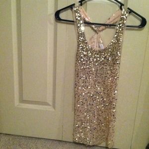 (REDUCED) Gold sparkly sequin shirt from Body C.!