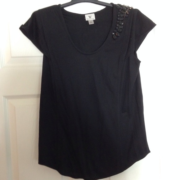 Black top with shoulder bling