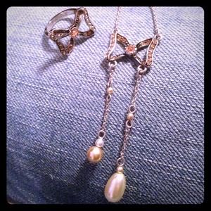 Bow Necklace and Ring Set