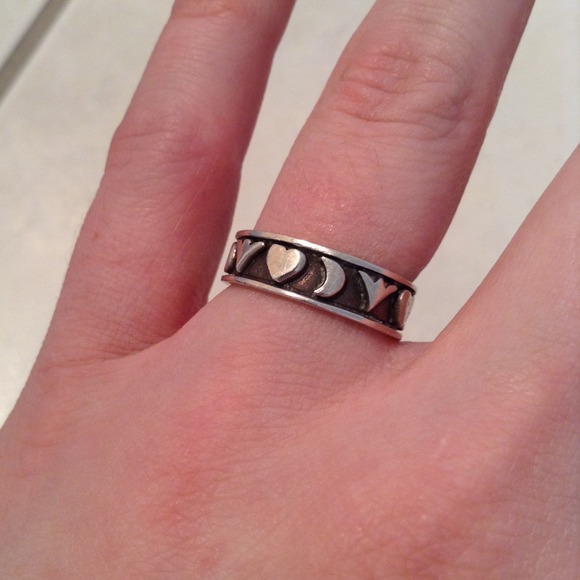 Silver and black ring