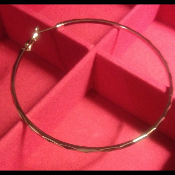 8" silver hoop earrings