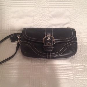 Authentic black Coach Wristlet