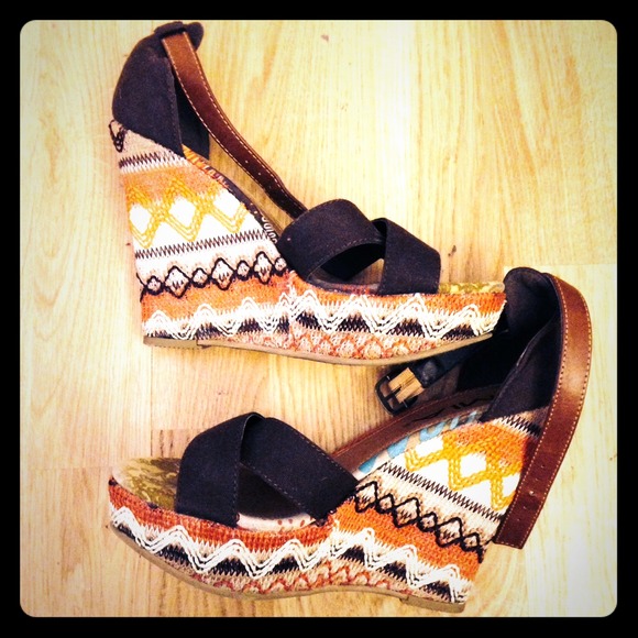 Shoes - Colorful Summer Wedges- Make offer